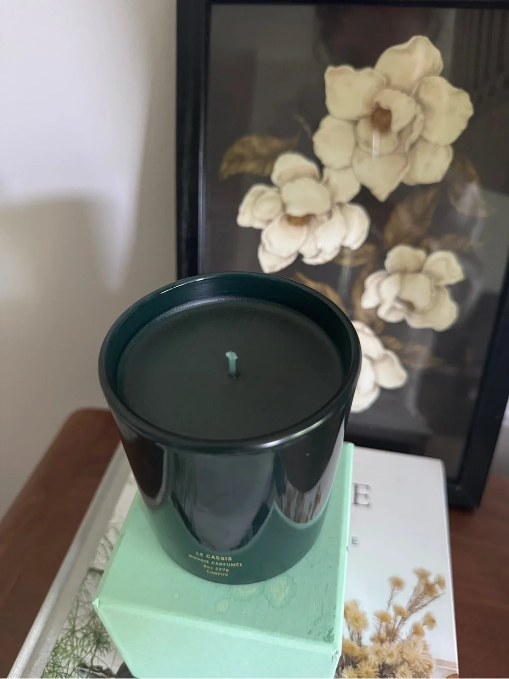 New In Box Corpus Le Cassis Non-Toxic Luxury Candle Deep Green Wax